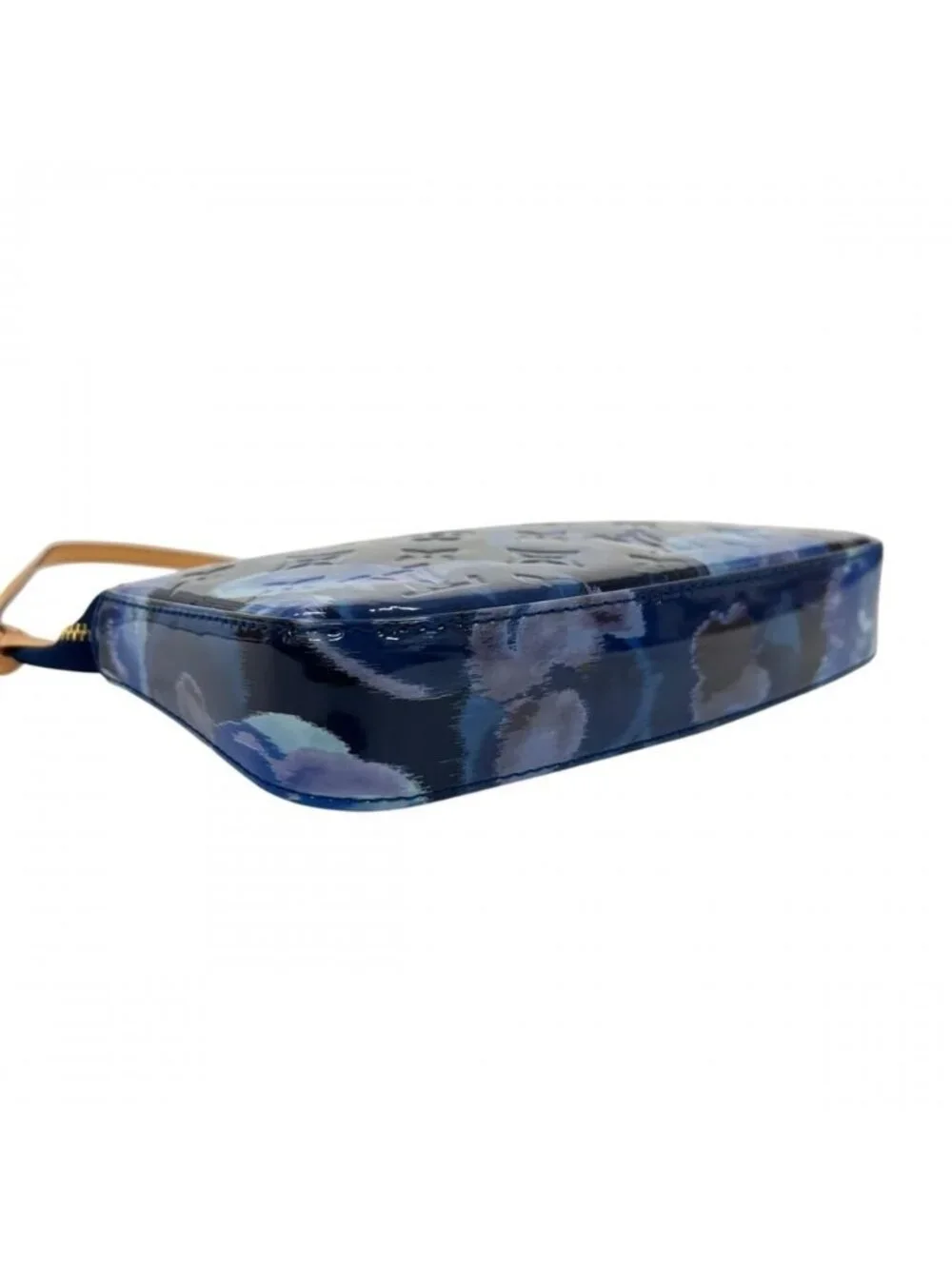 Louis Vuitton Monogram Vernis Accessoires Ikat Flower Shoulder Bag Blue Gold